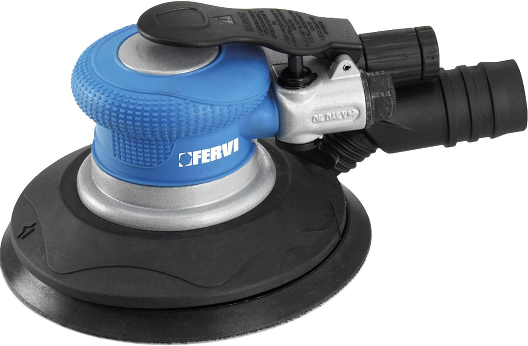 Fervi 0458 Ro Pneumatische Schleifmaschine, 150 mm, Cyan/Schwarz