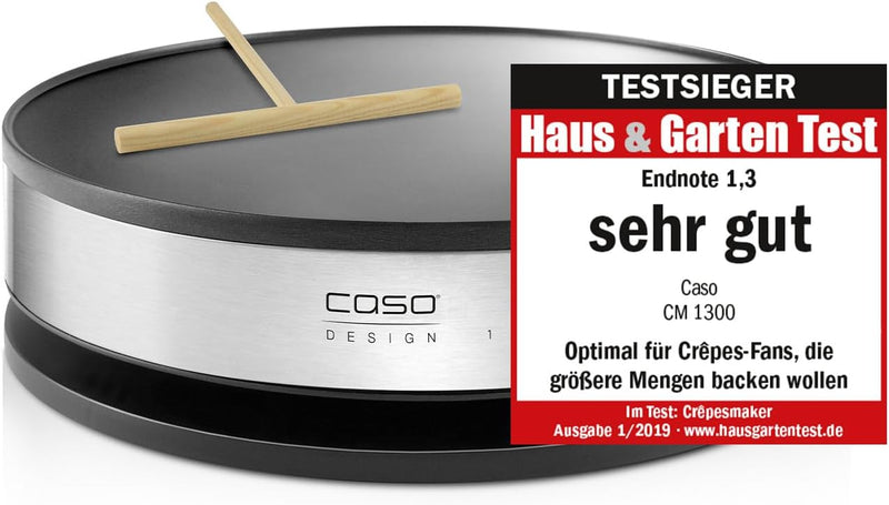 CASO CM 1300 - Crêpes Maker, extra grosse Backfläche (⌀ 33cm), hochwertige Antihaft‐Beschichtung, 8‐