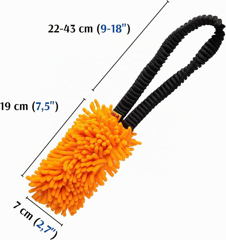 Dingo Hundespielzeug Mop 19 x 7 cm mit Bungee Griff 41 cm Agility Apporte Motivation Spiel mit Hund