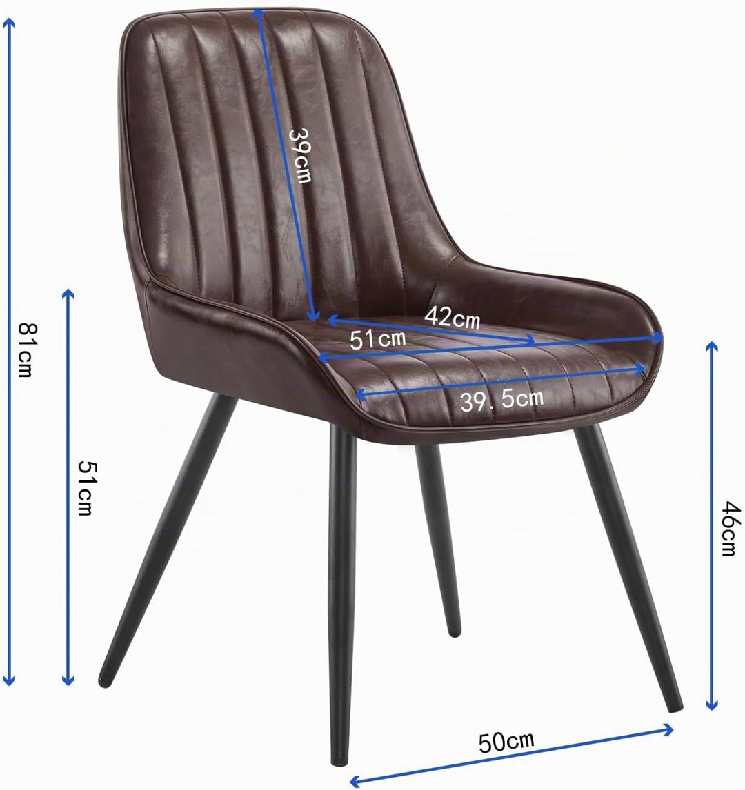 Lestarain 2 Stücke Esszimmerstuhl, Retro Küchenstuhl Wohnzimmerstuhl Sitzfläche Aus PU Retrostuhl mi