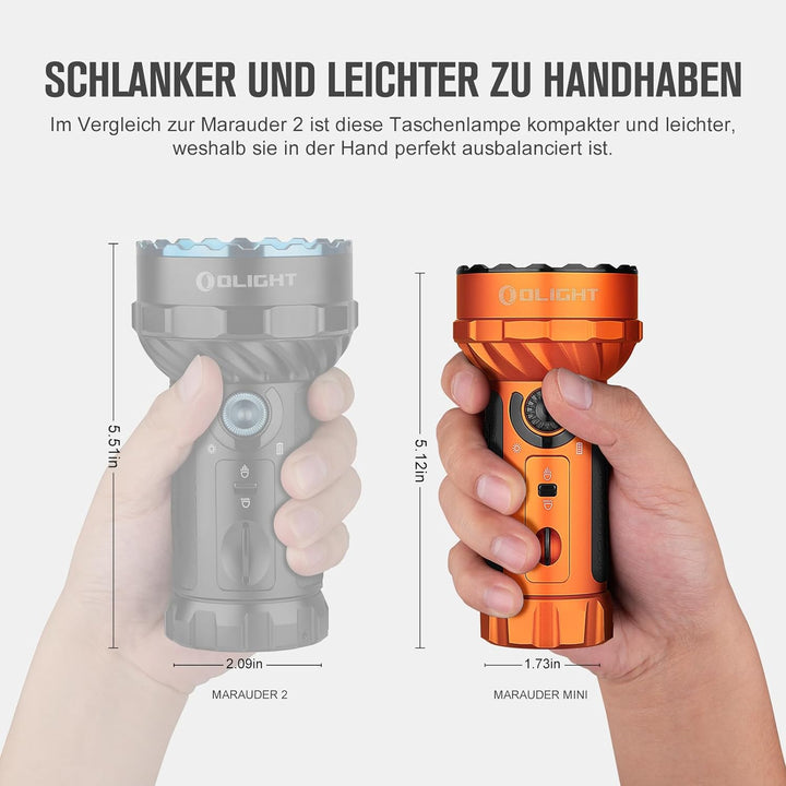 OLIGHT Marauder Mini LED Taschenlampe Super Hell 7000 Lumen 600 Meter Wiederaufladbare, mit Strahler