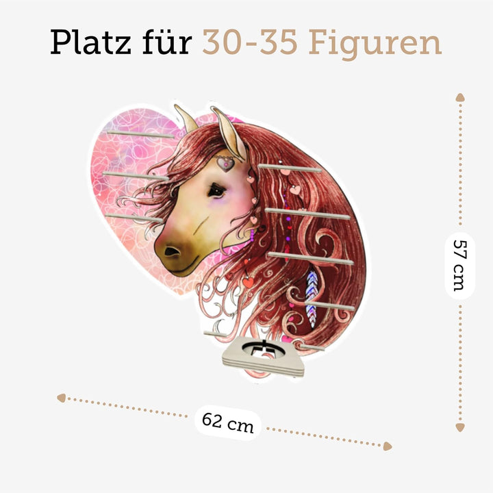 Farbklecks-Collection Musikboxregal Liebes Pferd, Wandregal für bis zu 35 Hörfiguren, Masse 57 x 62