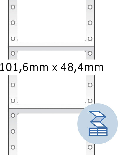 HERMA 8163 Computeretiketten endlos, 101,6 x 48,4 mm, 1-bahnig, 2000 Aufkleber, selbstklebend, Endlo