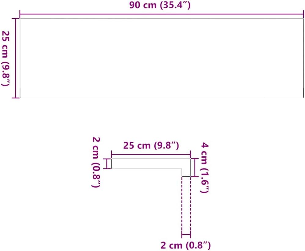 Treppenstufen aus Massivholz Eiche 2 Stück Braun-Schwarz 90 x 25 x 2 cm, fein geschliffen, als Trepp