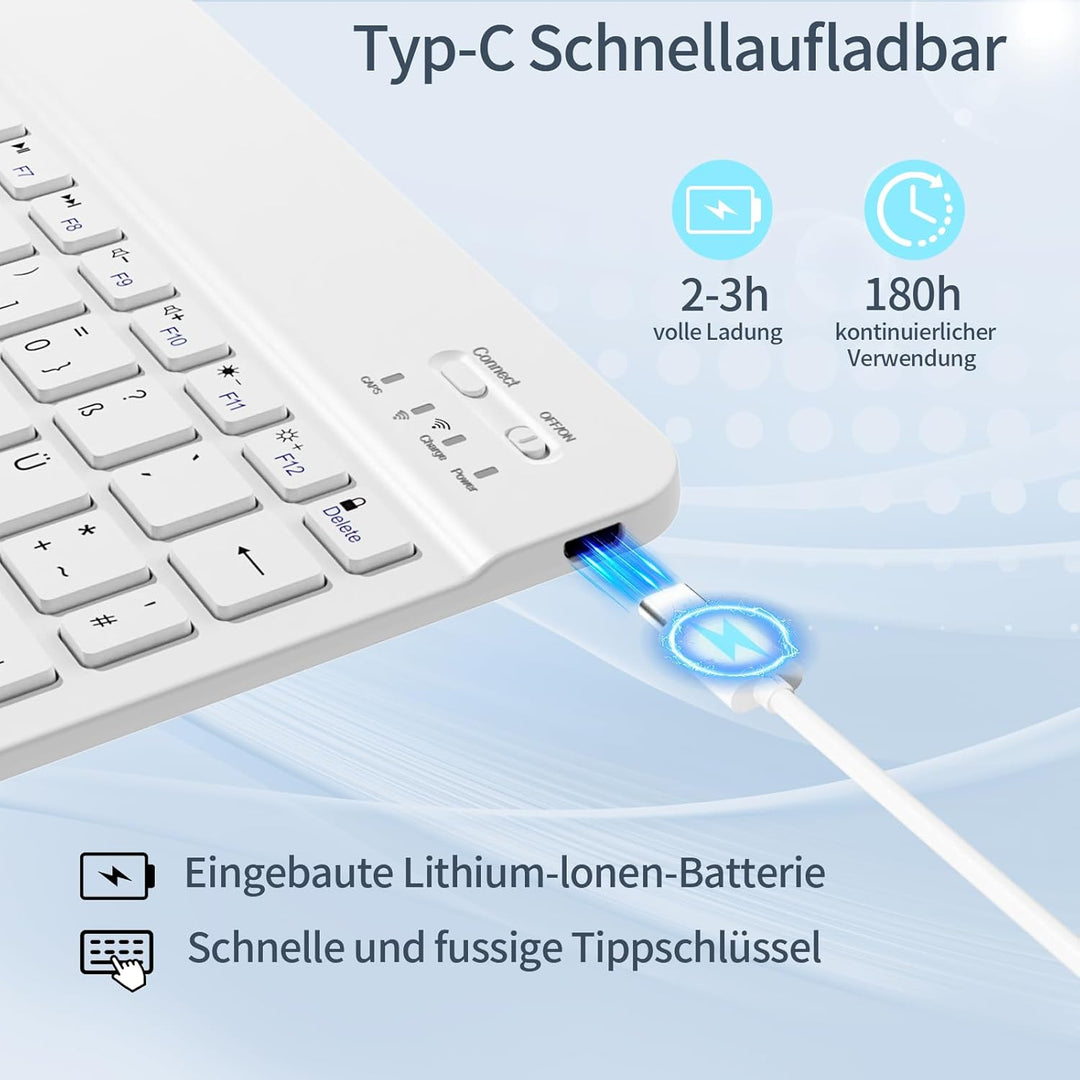 Hülle mit Tastatur für iPad Air 11 Zoll 2025 2024 (M3/M2), iPad Air 5 4 2022/2020 10,9 Zoll, Soft TP