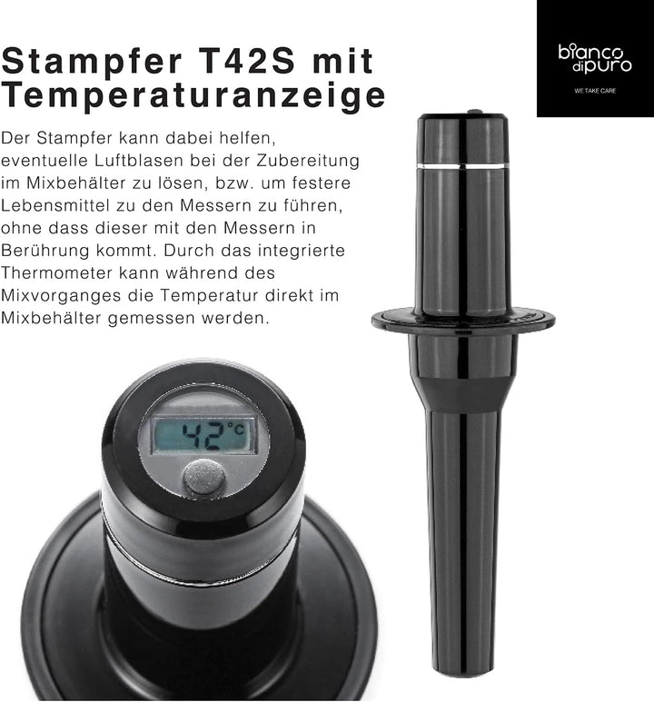 bianco di puro Hochleistungsmixer Volto N Smoothie Maker 8 Mixprogramme 1,5 Liter Füllvolumen BPA-fr