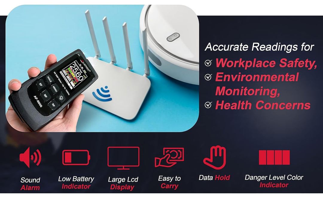 LATNEX AF-5000 5G EMF-Messgerät RF Detektor Tester und Leser mit Kalibrierungszertifikat – Testet un