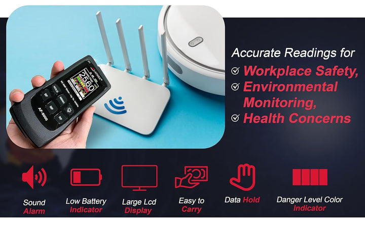 LATNEX AF-5000 5G EMF-Messgerät RF Detektor Tester und Leser mit Kalibrierungszertifikat – Testet un