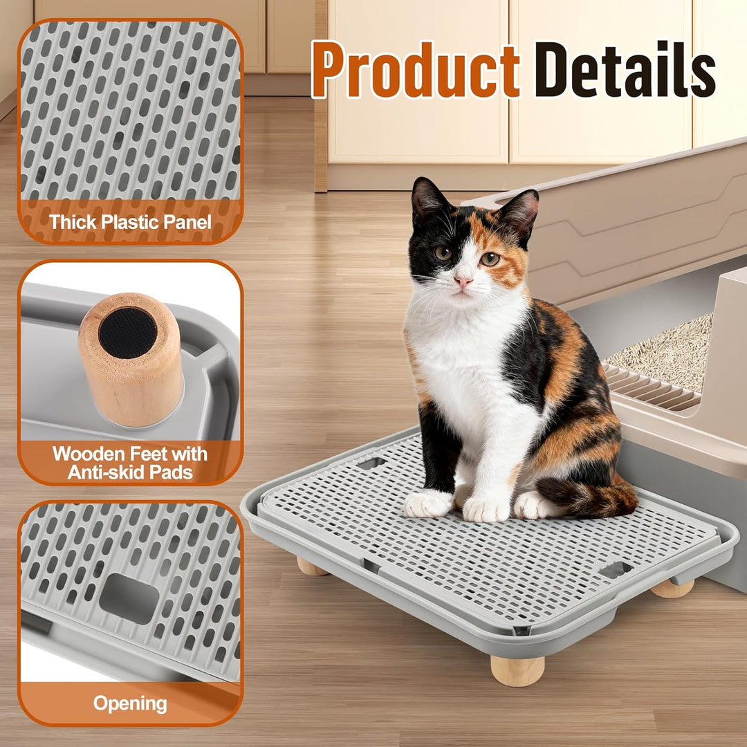Katzentoilettenrampe mit Filterfunktion, Katzentreppe aus Kunststoff, Katzentoiletten-Filterpedal fü