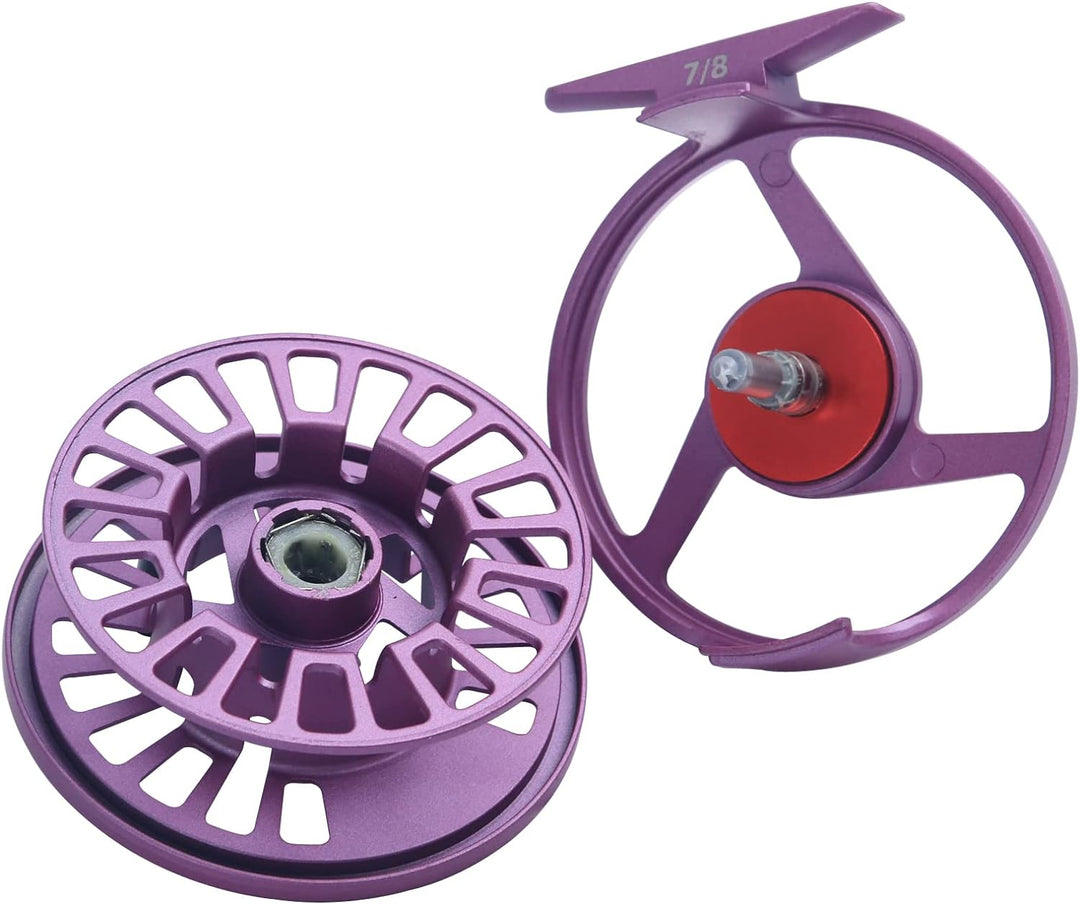 Maximumcatch Tino Fliegenrolle Lila/Schwarz in 3/4, 5/6, 7/8wt, und Fliegenfischen Rolle mit Schnüre