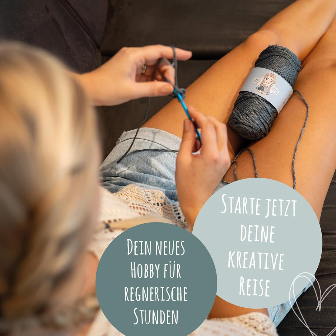 HÄKEL LIESE Häkelset für Anfänger - Schale Deko mit Häkelwolle - Crochet Box Set zum Häkeln Lernen -