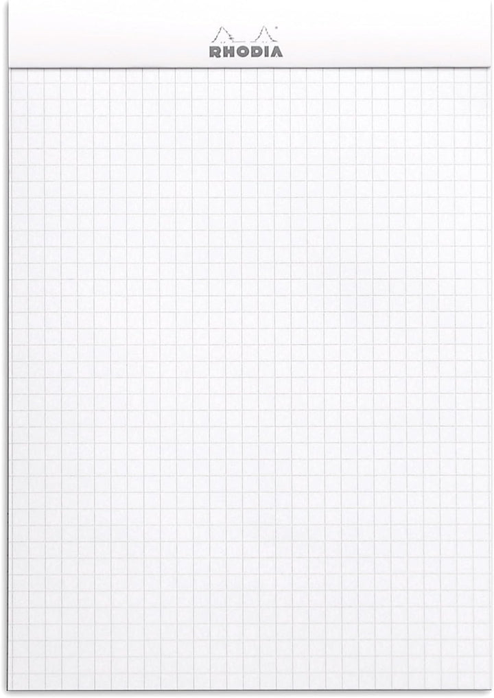 Rhodia 16201C - Packung mit 10 Notizblöcken No.16, DIN A5 80 Blätter kariert 80g, Weiss, 1 Pack Weis