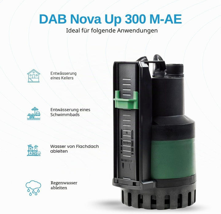 DAB Nova Up 300 M-AE Flachsauger-Tauchpumpe