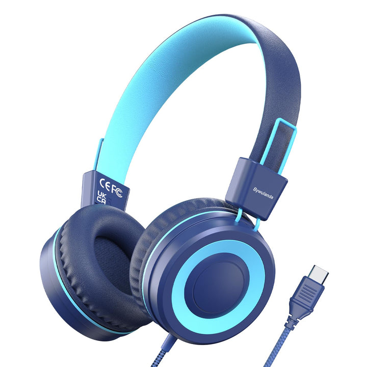 Upgrade USB Typ C Kinder Kopfhörer für die Schule, 94 dB sichere Lautstärke begrenzt, HD-Stereo-Soun