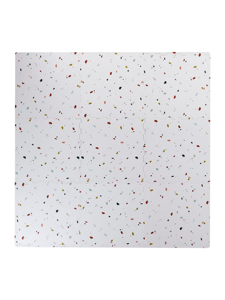 VERTBAUDET Grosse Puzzle-Spielmatte 9-teilig Kinderzimmer weiss/terrazomuster, weiss/terrazomuster