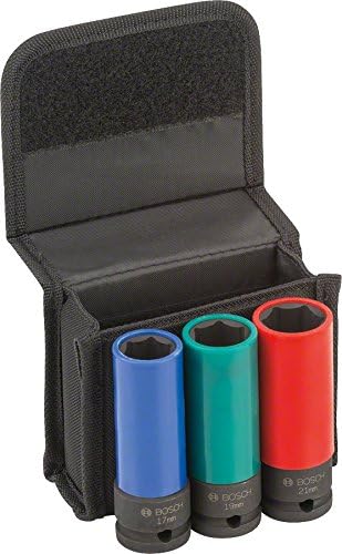 Bosch Accessories Bosch Pro 3-tlg. Steckschlüssel-Satz mit 1 Zoll/2,54 cm Innenvierkant für Sechskan