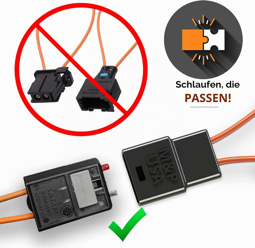 M&amp;P USA D2B Glasfaser-Bypass-Schleife, kompatibel mit Mercedes 1998–2003