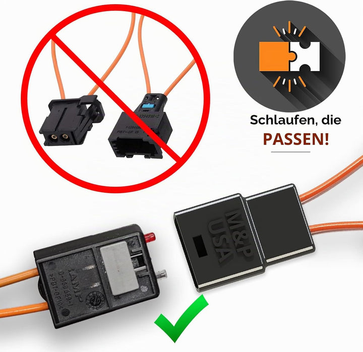 M&amp;P USA D2B Glasfaser-Bypass-Schleife, kompatibel mit Mercedes 1998–2003