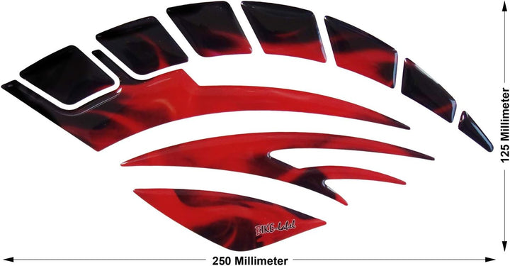 BIKE-label Tankpad Seitentank Motorrad Aufkleber Red Flammen 810010