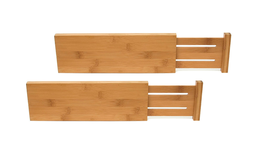 Lipper International 8895 Schubladenteiler aus Bambusholz, anpassbar, 2 Stück, Adjustable 12-3/4" to