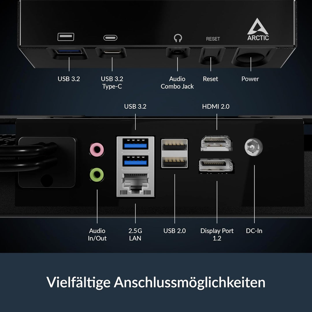 ARCTIC Senza 5700G No OS - Passiv gekühlter, lautloser PC zur Montage unter dem Tisch, ohne Betriebs
