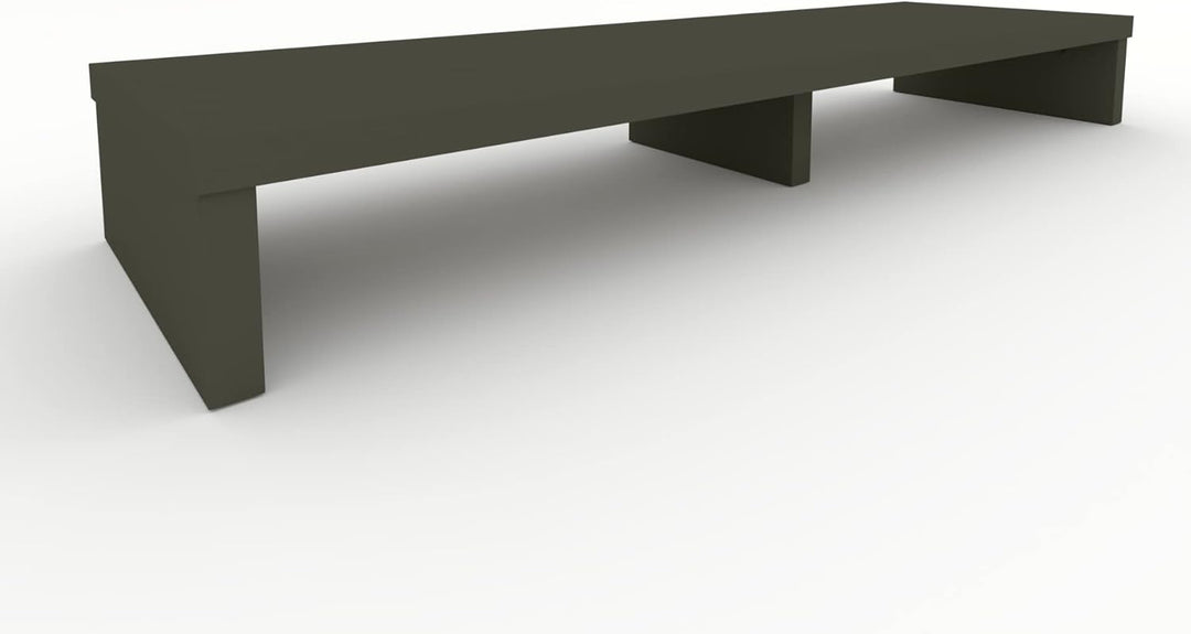 Henor Doppelter TV Riser aus Holz, 120 x 35 x 15 cm, Mattgraphit. Unterstützt +100 kg. 120x35x15 Gra