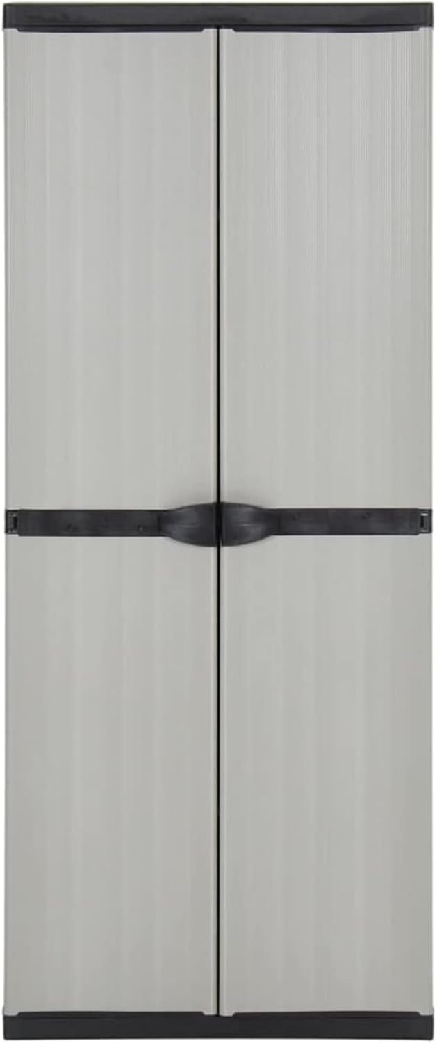 Tidyard Kunststoffschrank Balkonschrank Gartenschrank Putzschrank Kellerschrank Lagerschrank mit 2 T