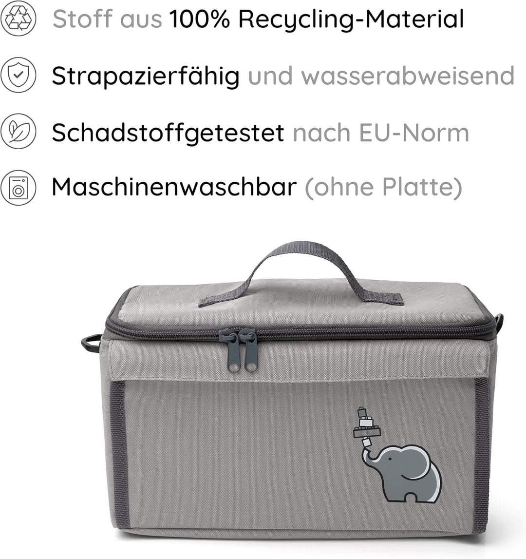 fantifant Baustein Tasche für Lego mit ausklappbarer Bauplatte kompatibel mit Lego Tasche MIT AUSTAU