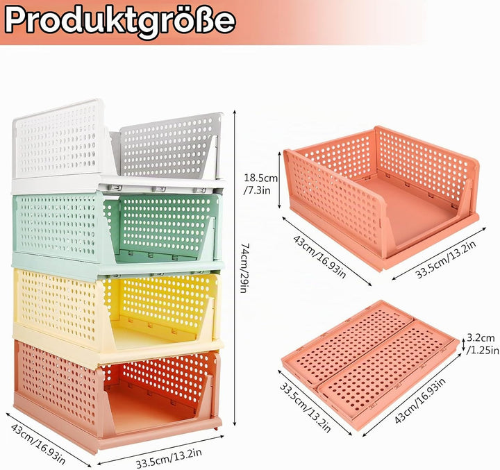 Diealles Shine Stapelbare Schubladenboxen, 8 Stück Kleiderschrank Organizer Ausziehbar, Plastik Schu