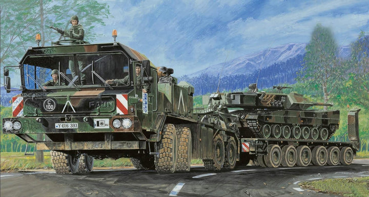Trumpeter 00203 Modellbausatz FAUN Elefant SLT-56 Panzer-Transporter