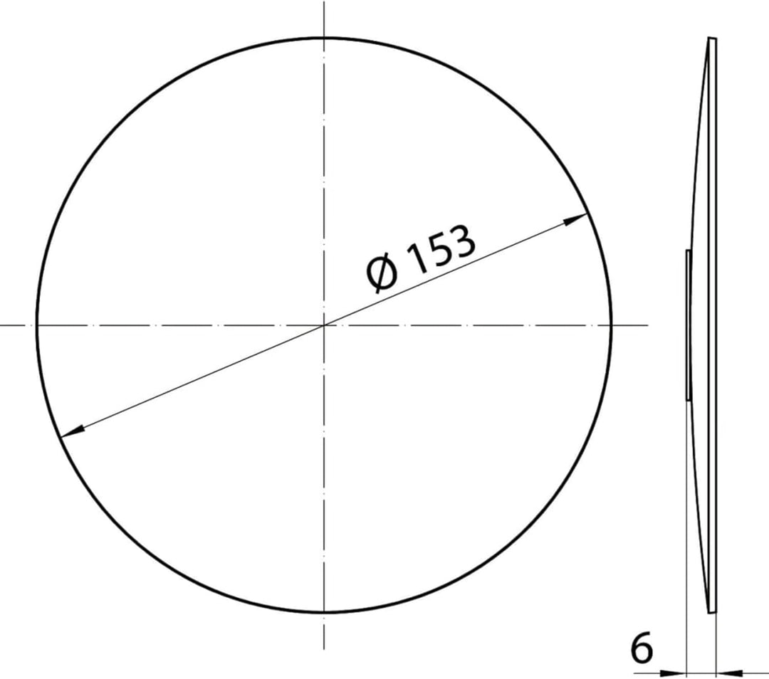 EMCO Pure Klebespiegel Rund (Ø 153 mm) 5-fach Vergrösserung fürs Badezimmer in Chrom - Spiegel, Mass