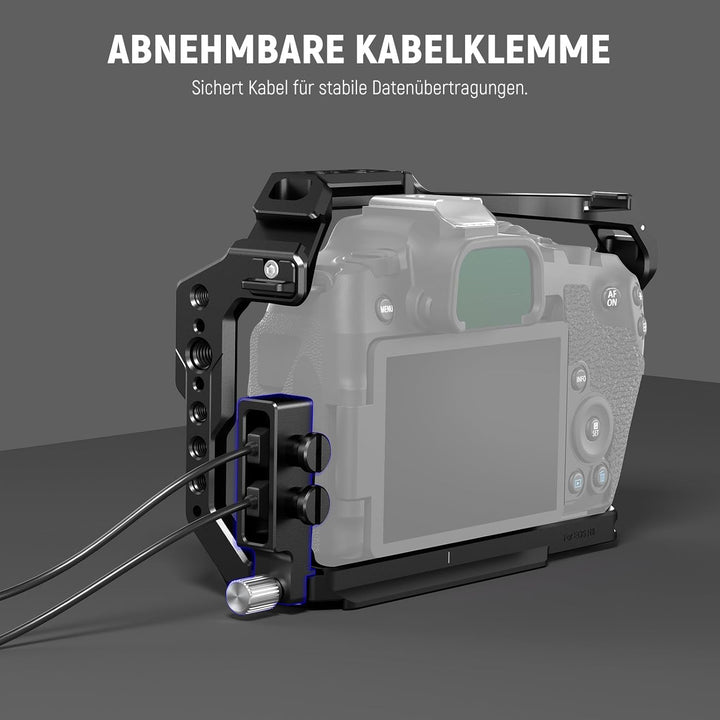 NEEWER EOS R8 Kamerakäfig mit HDMI Kabelklemme, NATO Schiene, Arca Schnellwechselbasis, Drehsichere