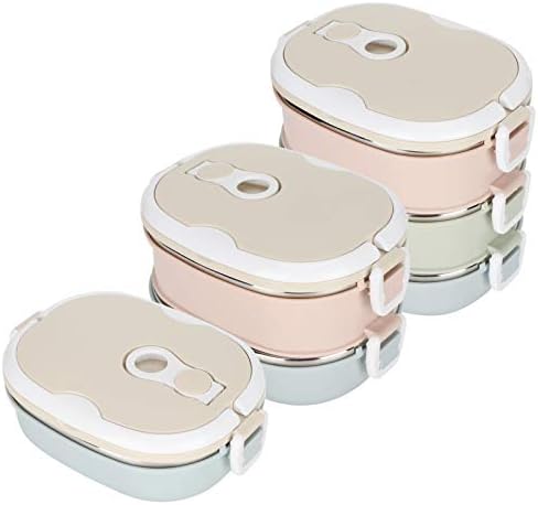 lyrlody Thermo-Lunchbox aus Edelstahl Bento-Box mit 1/2/3 Tragbarer Luftdichter Lunchbox mit Griff f