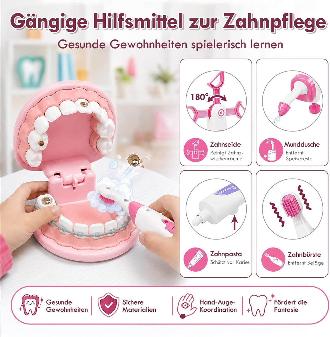 Lehoo Castle Arztkoffer Kinder ab 3 Jahre, Zahnarzt Spielzeug, Doktorkoffer, Rollenspiel für Kinder