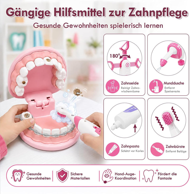 Lehoo Castle Arztkoffer Kinder ab 3 Jahre, Zahnarzt Spielzeug, Doktorkoffer, Rollenspiel für Kinder