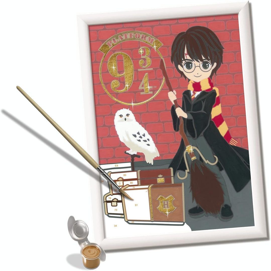 Ravensburger - CreArt D-Serie: Harry Potter, Abflug nach Hogwarts, Malen nach Zahlen, enthält eine v