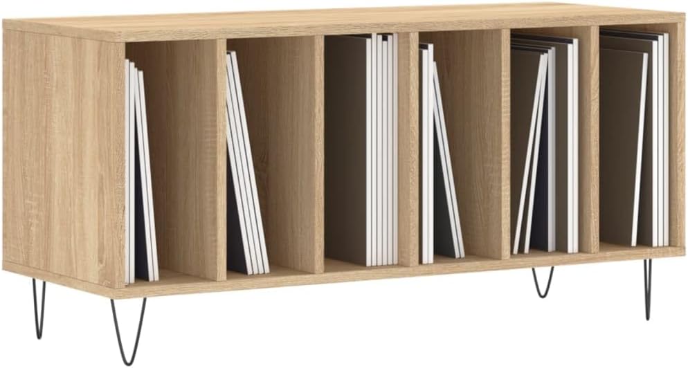 Sonoma Eiche Möbel Regal CD-Halter Vinyl Bass TV Holz Mehrschichtig 100x38x48 cm Sonoma Eiche, 100x3