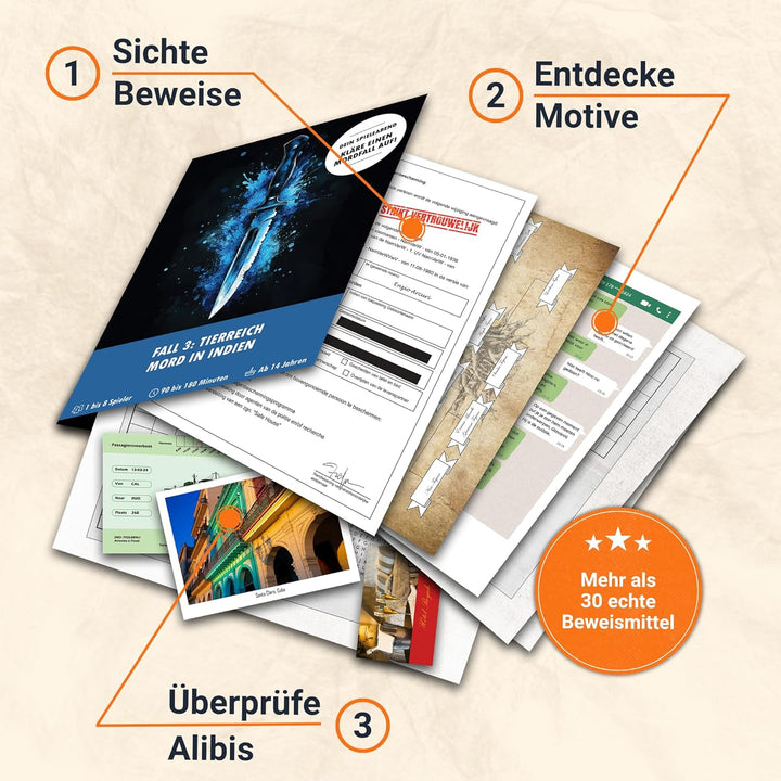 KrimiGames® Fallakten Spiele - Reales Crime Game für Zuhause - Kriminalfälle lösen - Krimi-Spiel für