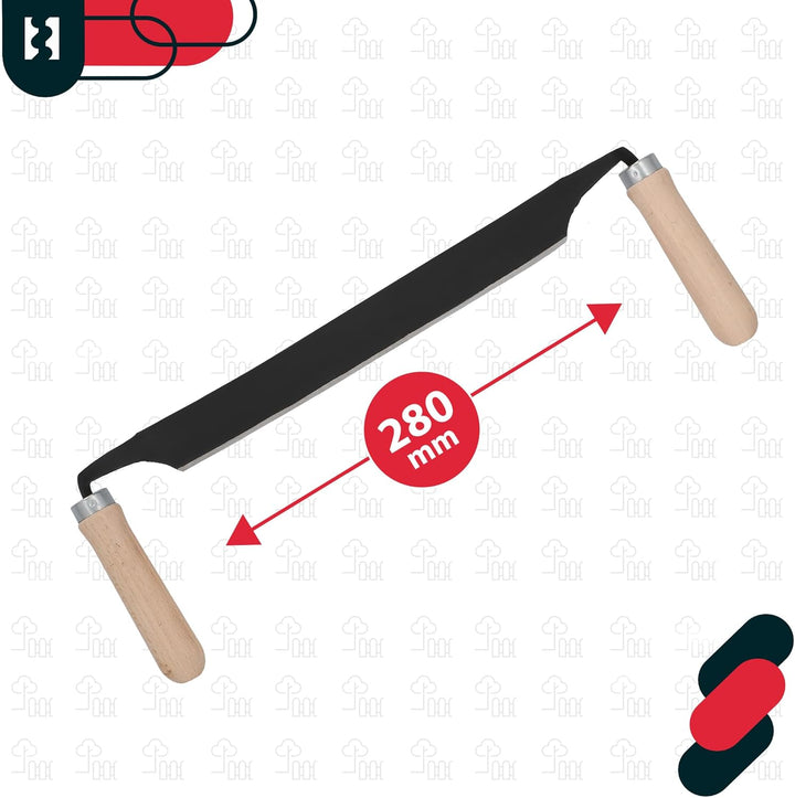 KOTARBAU® Zugmesser für Holz geschmiedet 280 mm Baumschäler Ziehmesser für Holz Rindenschäler Wagner