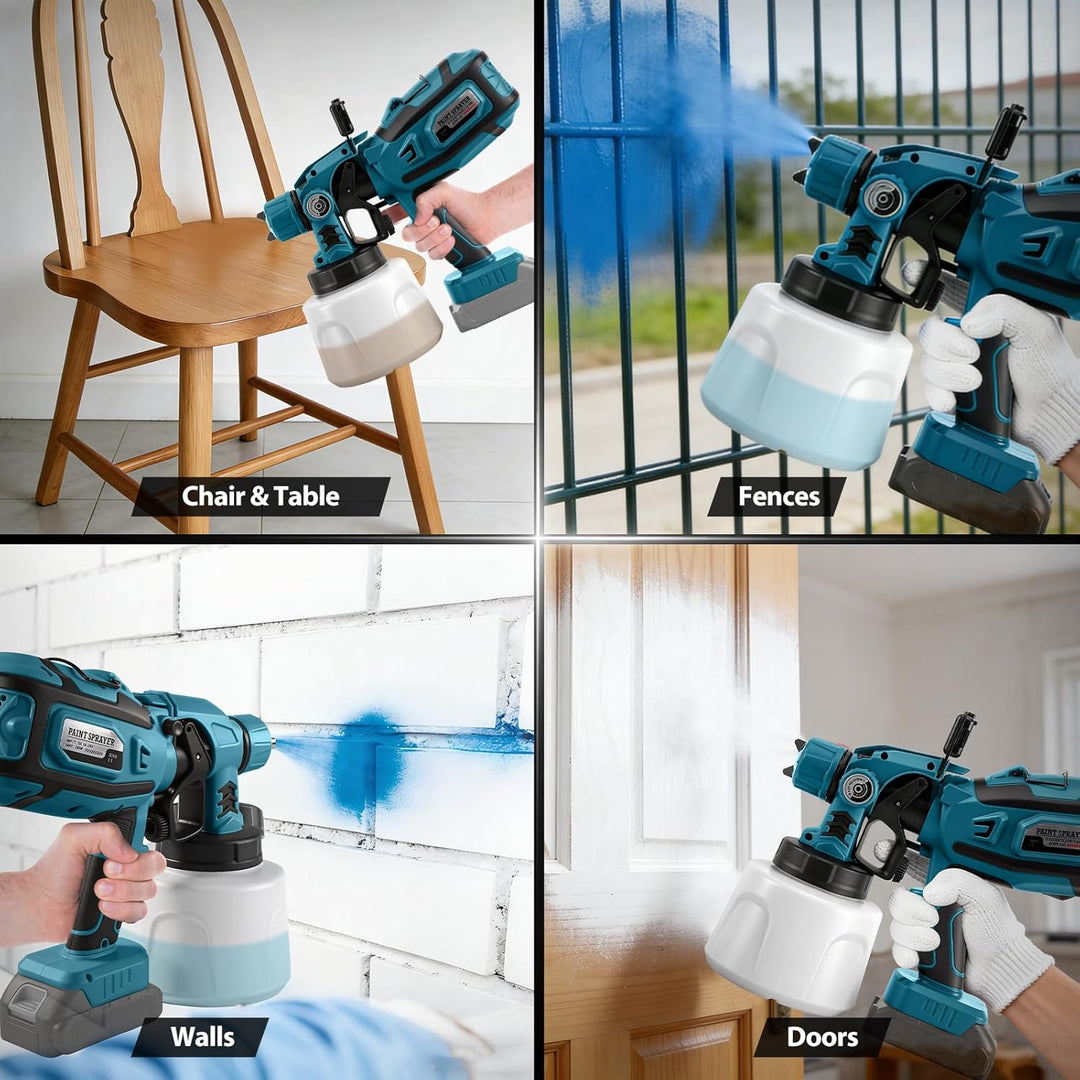 Akku Farbspritzgerät mit LED-Leuchte für Makita 18V-Akku (ohne Batterie) | 200 W, Elektro Farbsprühs