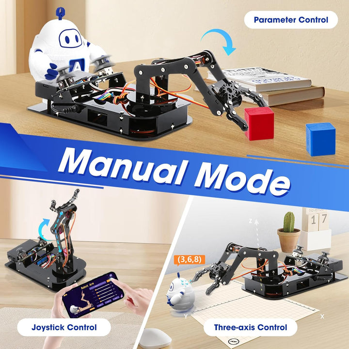 4DOF Roboterarm-Kit für Kinder, kompatibel mit Arduino IDE, Programmierung ESP32 Smart Robot Arm Bui