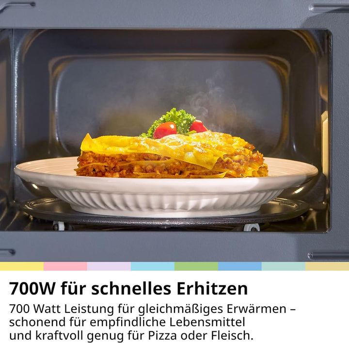 Comfee CMO-MP012ND(BK) Mikrowelle, 20L kompakt in Schwarz, 700W Mikrowelle klein mit 5 Leistungsstuf