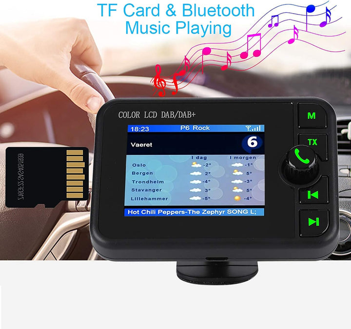 DAB Adapter für Autoradio,Auto Audio Player 2,4" LCD Display mit Bluetooth Freisprecheinrichtung+DAB