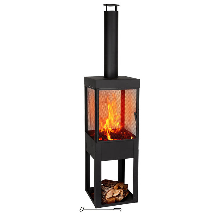 BBQ Collection Terrassenofen mit Schornstein - Gartenkamin mit Funkenschutz - Feuerstelle für den Ga