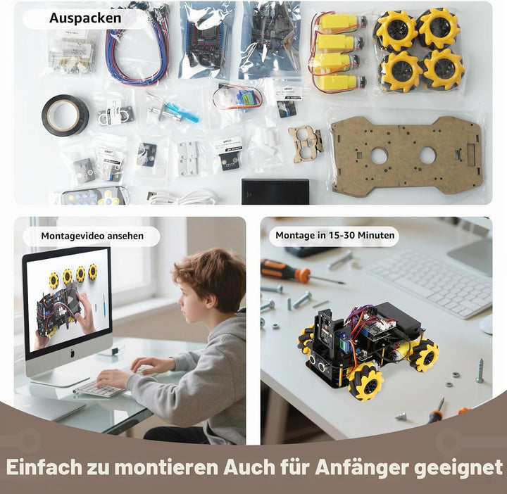 ACEBOTT Roboter Spielzeug für Kinder, Roboter Kinder mit 3-MP-Kamera, kompatibel mit Arduino und Scr