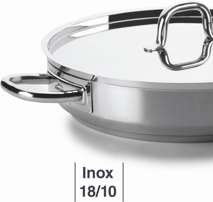 Lacor 54640 Pfanne mit Deckel Durchmesser 40 cm Chef Luxe Silber