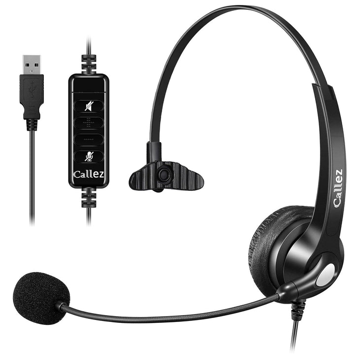 Callez USB Headset PC für Business UC Skype Lync SoftPhone Call Center Office, PC Kopfhörer mit Mikr