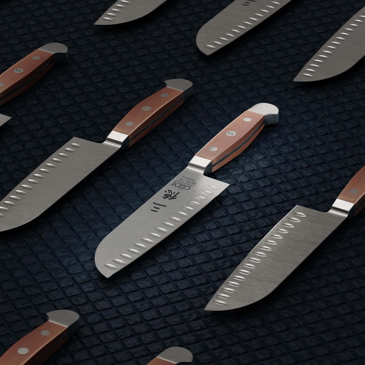 GÜDE Solingen - Santoku mit Kulle geschmiedet, 18 cm, Birnenholz, ALPHA BIRNE, Doppelkropf, Handmade