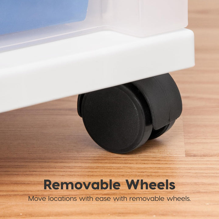 IRIS USA, Inc. MC-341 Kunststoff-Aufbewahrungsschublade, Rollwagen mit Organizer-Deckel, Plastik, We