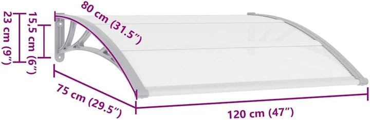 vidaXL Türvordach Haustürdach Haustür Überdachung Türdach Pultvordach Vordach Haustürvordach Grau Tr